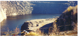 republic open pit iron mine, upper peninsula
