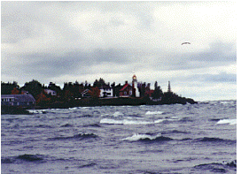 eagle harbor lighthouse on lake superior in the upper peninsula