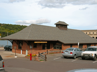 Restored railroad depot Houghton