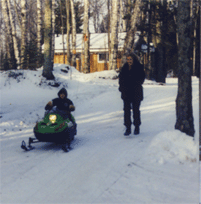 snowmobiling at Miller's cottages upper peninsula