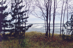 lake superior beach at Miller's cottages, ontonagon, mi